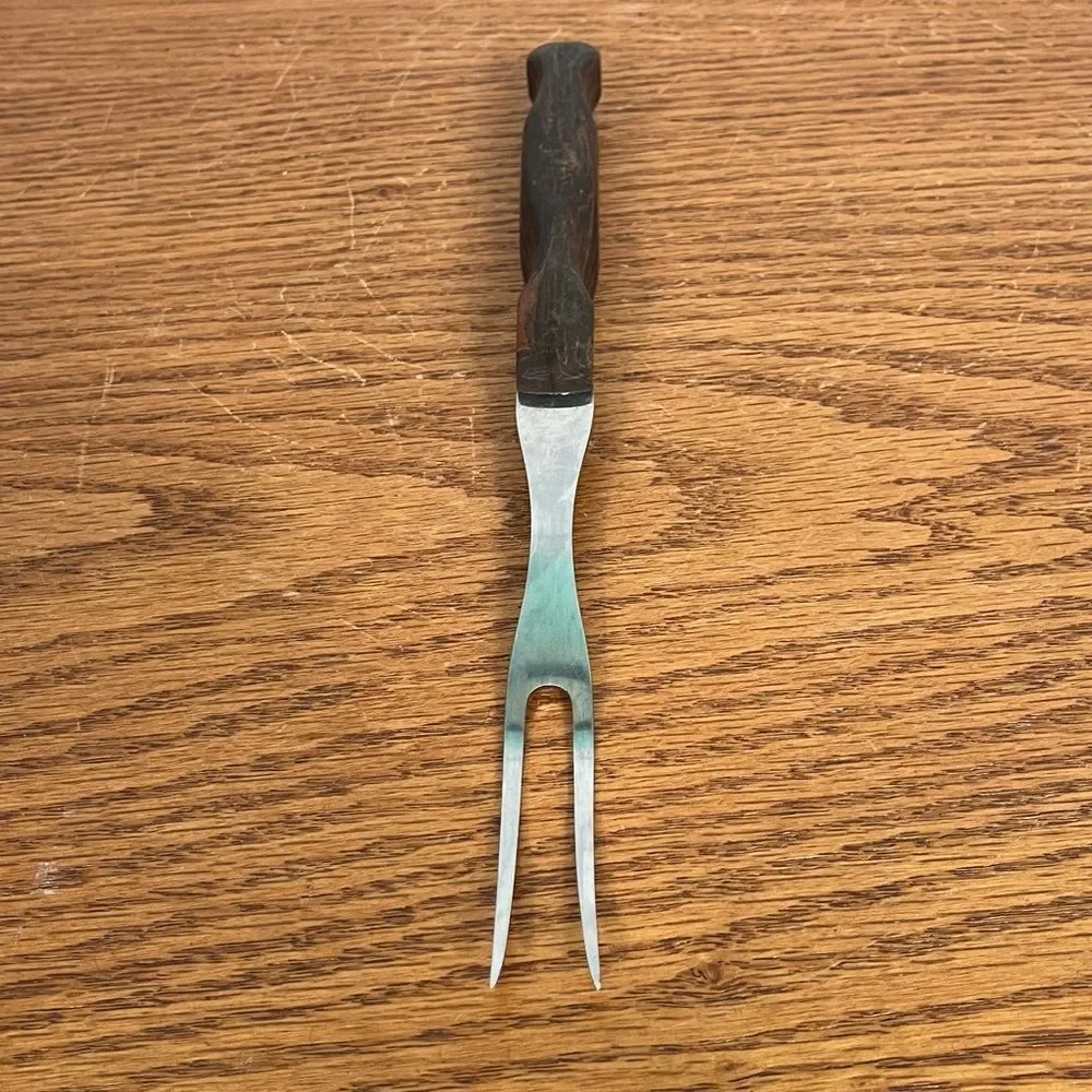 Cutco Vintage Carving Fork No 1026 Classic Brown Wood Handle Made in USA